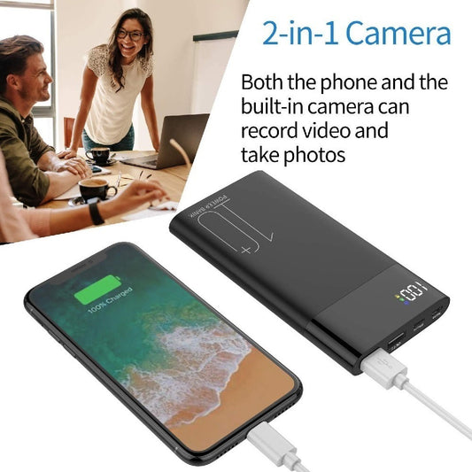 10+ Power Bank Wifi Hidden Camera, 1080P Full HD Shooting, Night Vision, Motion Detection, Mobile Remote App Monitoring, 10000 mAh