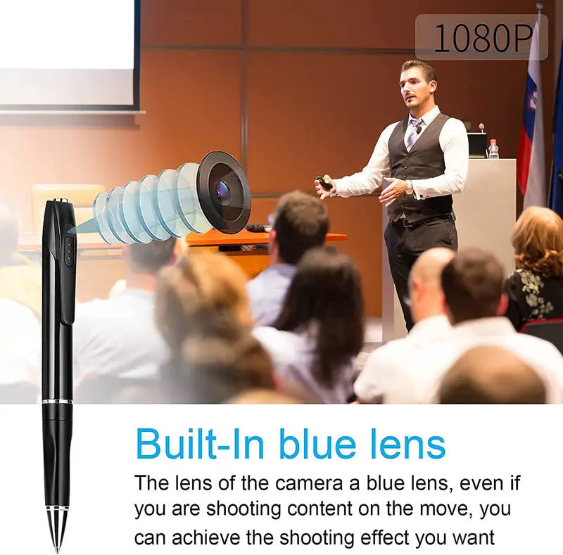 Hidden Camera 1080P Mini Video Pen Camera Voice Recorder Portable Pocket Camera Support 128GB Memory Card Suitable for Business Meetings, Home and Classroom Study