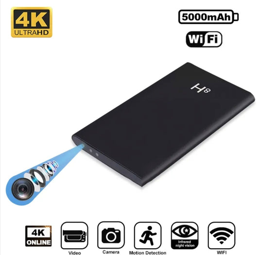 H8 Wifi hidden camera, 1080P full HD shooting, night vision, motion detection, mobile phone remote App monitoring, portable camera