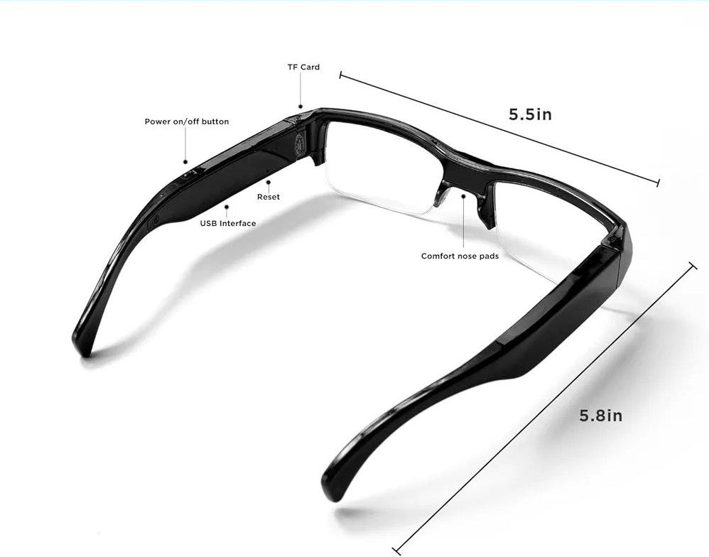 Glasses HD 1080P Portable Video Recording Camera, Wearable Glasses for Sports Cycling Driving Fishing Travel, Great Gift for Family and Friends